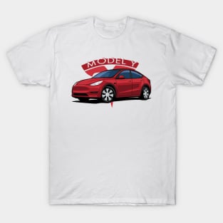 Model Y electric car red T-Shirt